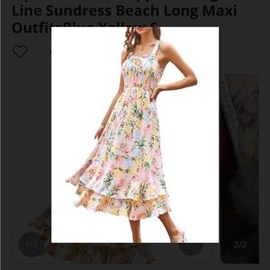 Grace Karin Floral Maxi Dress - Pink, Yellow, Green